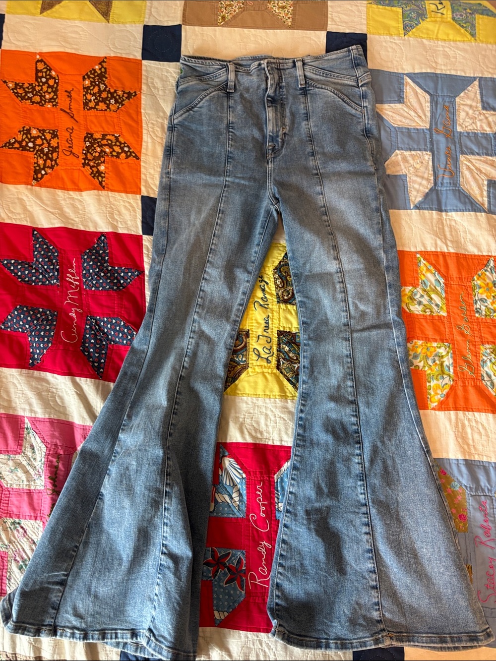 We The Free Light Blue High-Rise Flare Jeans